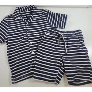 Tony Hawk Boy's 2pc Shirt & Shorts Blue Stripe  Med 5/6 NEW Summer Casual